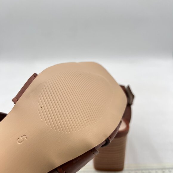 FYS Chocolate Square Toe Chunky Heels Ankle Strap Sandals Party Prom Summer Shoe - Picture 6 of 8